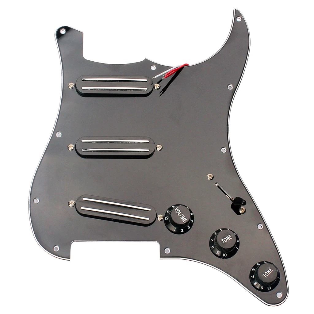 Electric Guitar Loaded Prewired Pickguard 3 Ply 11 Hole for Fender Stratocaster Parts Black | Спорт и развлечения