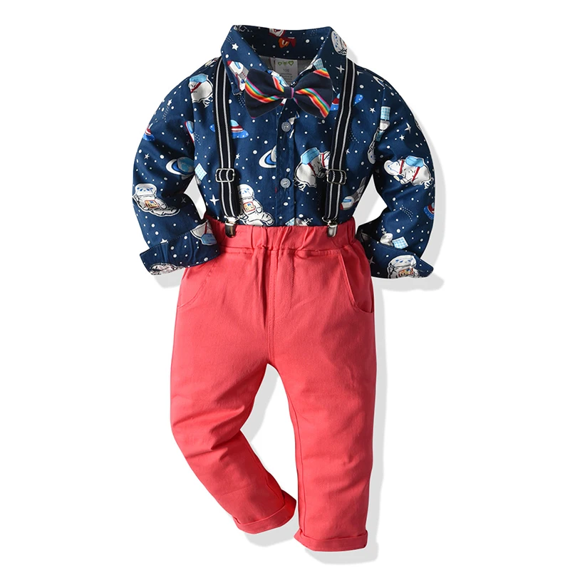 Одежда для маленьких мальчиков костюм джентльмена с галстуком бабочкой рубашка