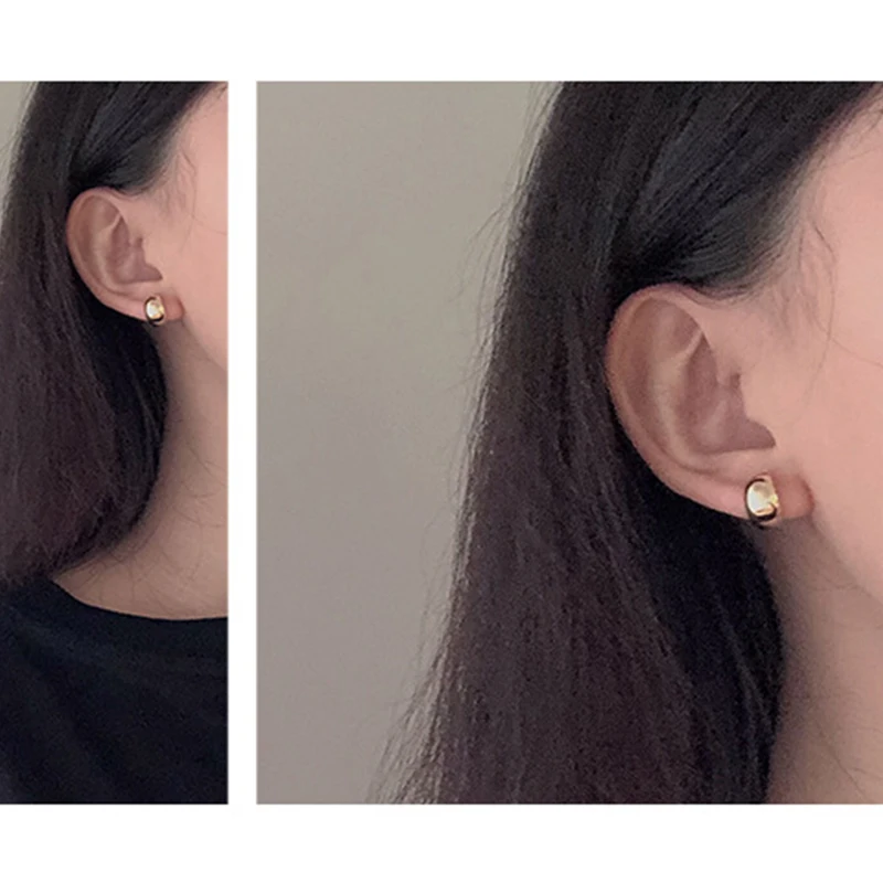 

Korean Temperament Stud Earrings For Women 3 Pairs Geometric Enamel Small Earring Girl Personality Party Engagement Jewelry Gift