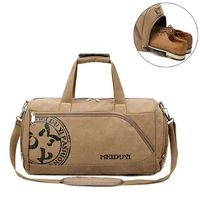 vintage sports travel bags men canvas luggage hand crossbody bag large casual durable printing shoulder shoe pack storage