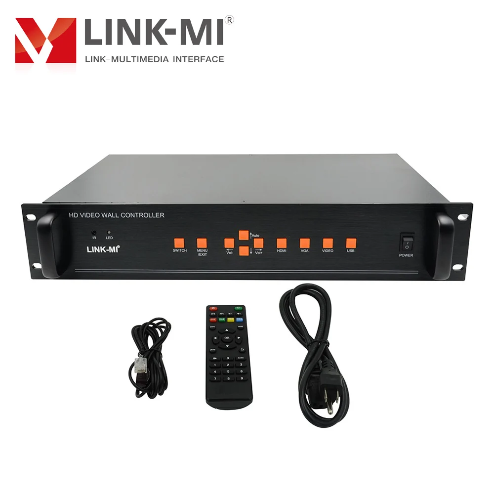 Настенный видеоконтроллер LINK-MI 12 каналов 3x4 4x3 3x3 2x3 HDMI VGA USB AV входы вращение на 180
