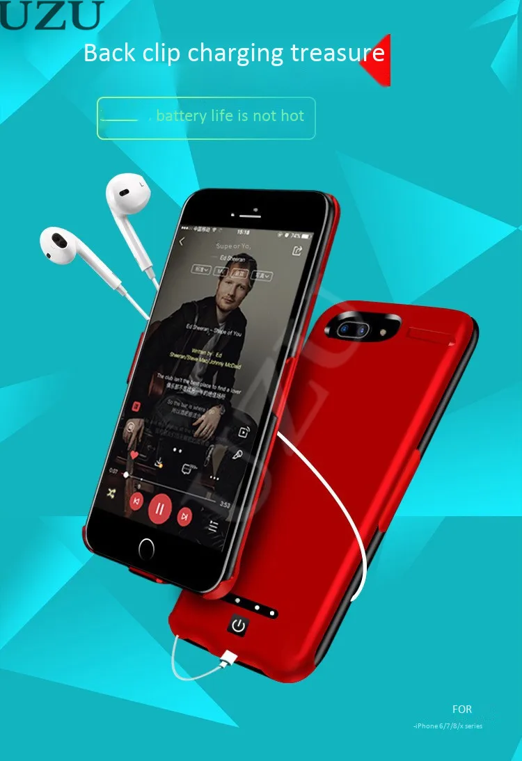 5200mah зарядное устройство чехол для iphone 6 6s 7 8 внешняя портативная беспроводная зарядка для iphone 6 6s 7 8