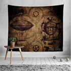 Стимпанк, космический корабль, эволюция, гобелен, уникальные аксессуары для комнаты, Настенный декор