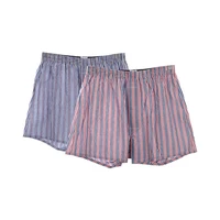 2pack mens cotton boxers casual underwear homewear male plus size soft stripe shorts panties underpants sleepwear cuecas