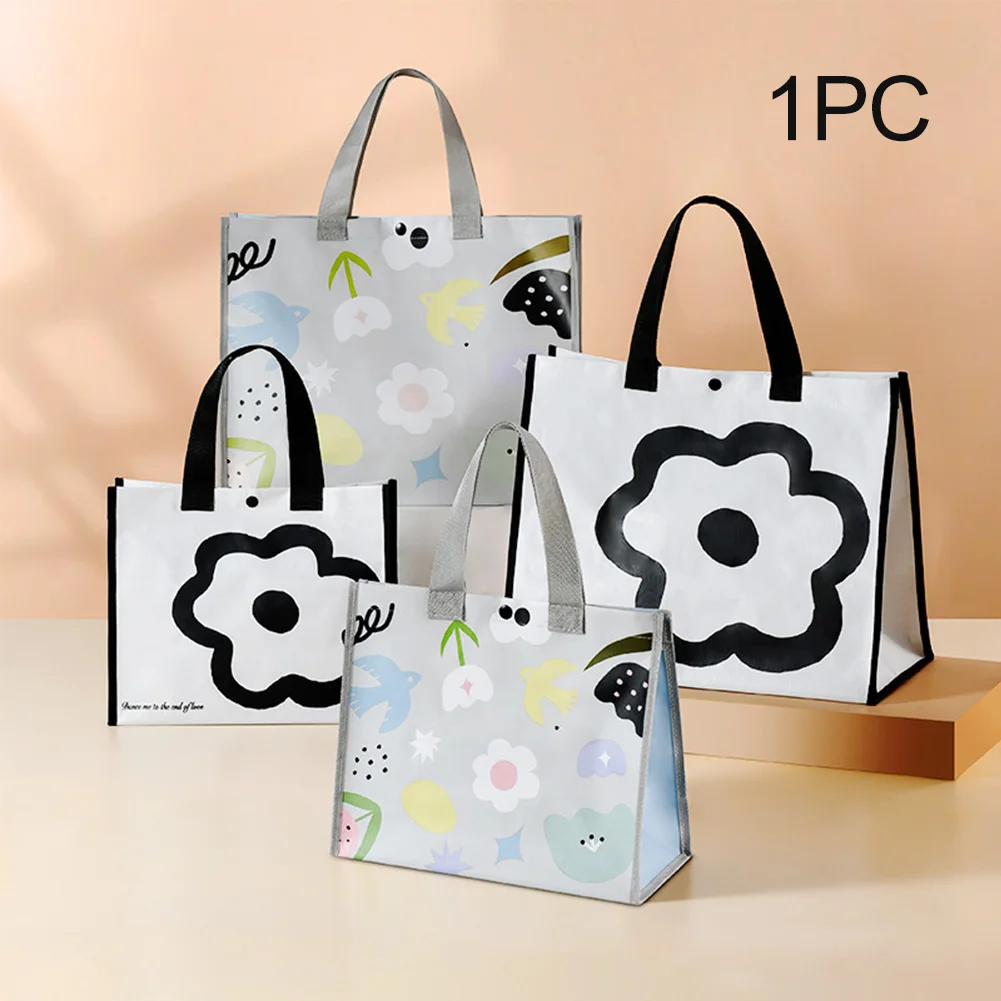 

Waterproof Foldable Reusable Student Home Storage Washable Shopping Bag Carrying For Groceries Supermarket With Handles Portable