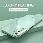 Роскошный чехол для телефона с квадратным покрытием для Huawei Honor 30S 30 Pro Plus, противоударный мягкий силиконовый чехол из ТПУ