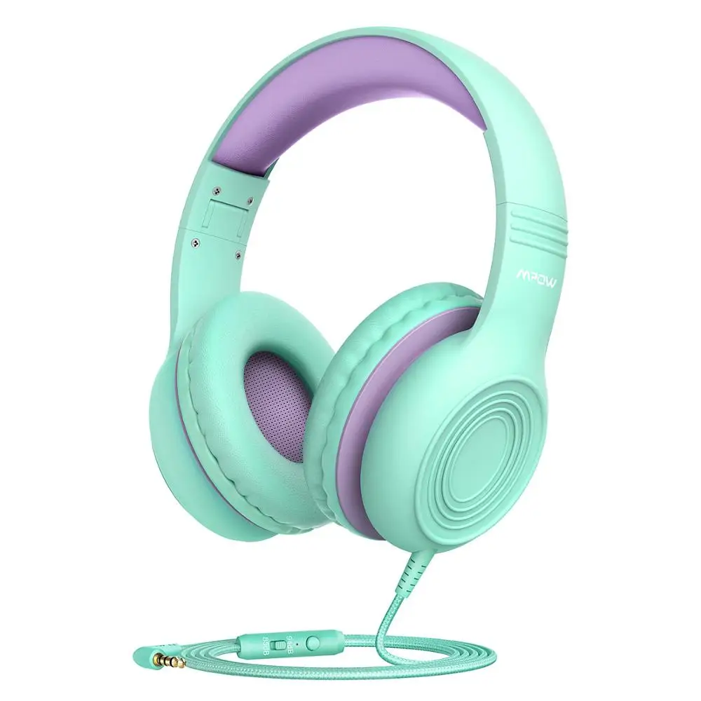 Green Headphone Mpow CH6 проводной детские наушники складной регулируемые проволочные наушники с 3,5 мм аудио разъем и микрофон для детей iP - Цвет: Green Headphone