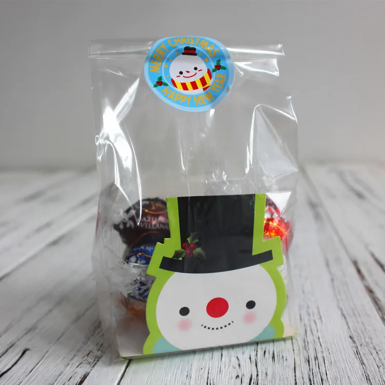 Рождественские пакеты для печенья целлофановые упаковки торта закуски вечерние