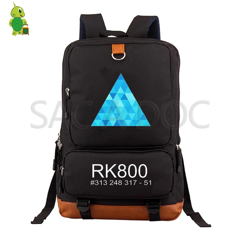 Detroit Become Human RK800 Backpack College Student School Bags for Teenage Girls Boys Laptop Backpack Cosplay Travel Rucksack - Цвет: 18