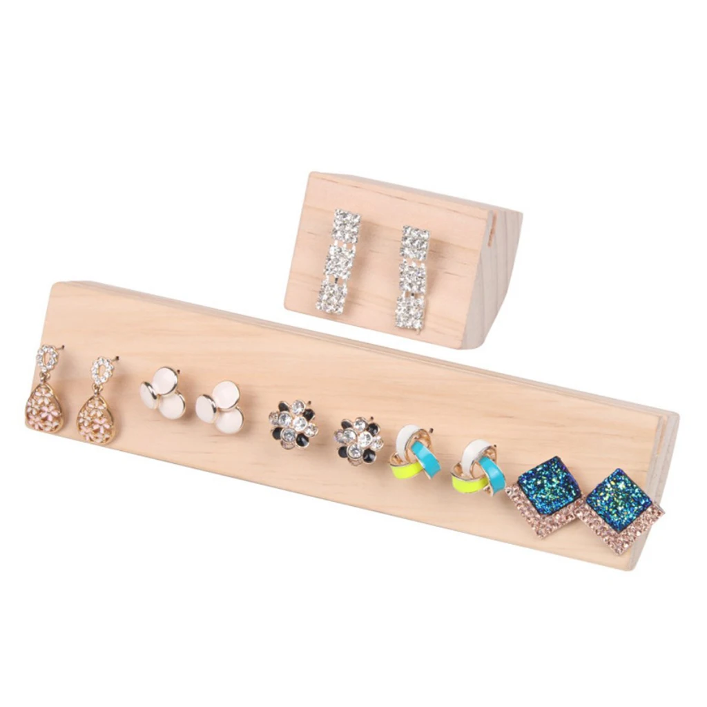

Natural Wood Stud Earring Display Stand for Counter Personal Jewelry Storage