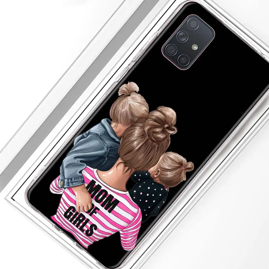 

Transparent Silicone Case for Samsung Galaxy A50 A70 A30 A10 A10E A20 A40 A51 A71 A01 Cover Phone Black Brown Hair Girl