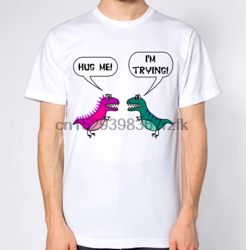 Dinasour Hug Me я испытываю футболку | Мужская одежда