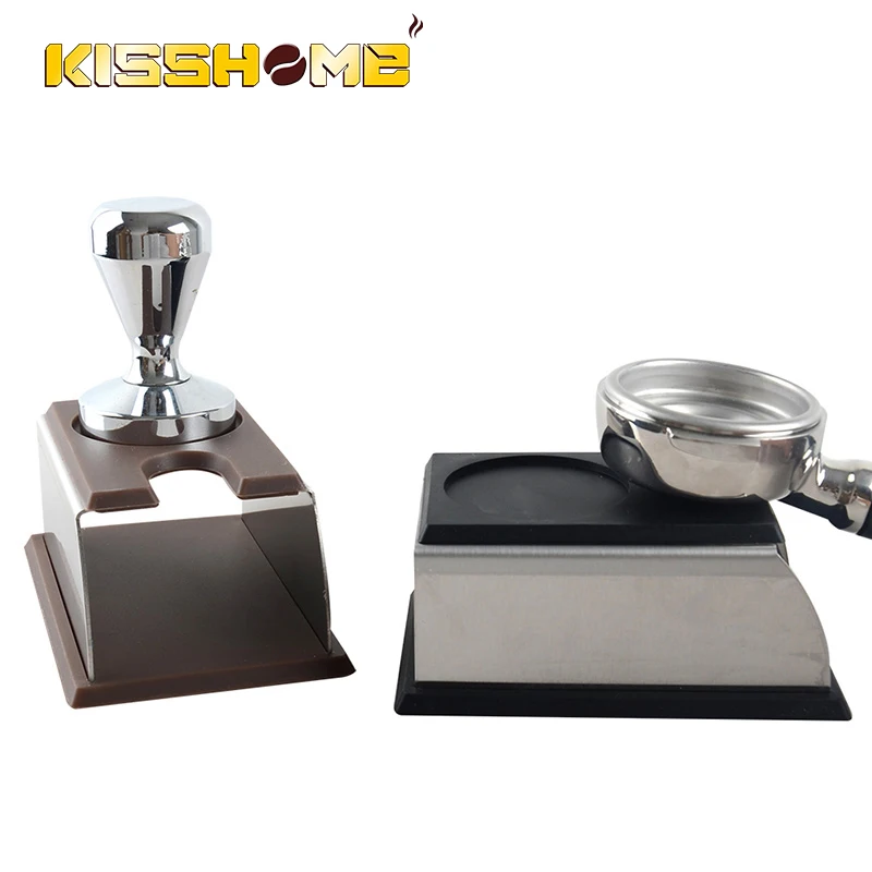 

Sturdy Stainless Steel Silicone Espresso Coffee Tamper Stand Barista Tool 2 Colors Tamping Holder Rack Shelf Coffee Machine Tool