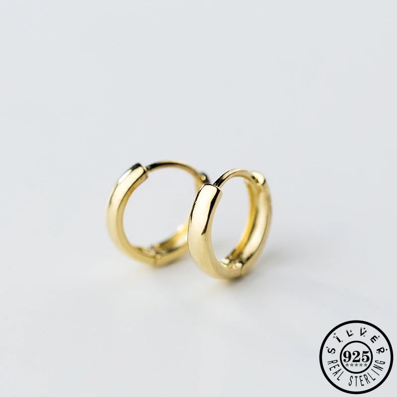 Мужские серьги из стерлингового серебра 925 пробы маленькие круглые кольца Для