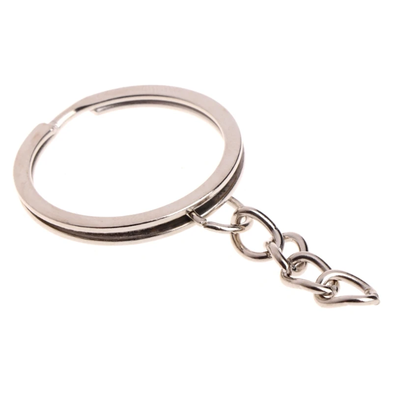 

50 Pcs Key Ring Stainless Steel Key Chain Portable Brief Hoop Metal Loop Outdoor 97QF
