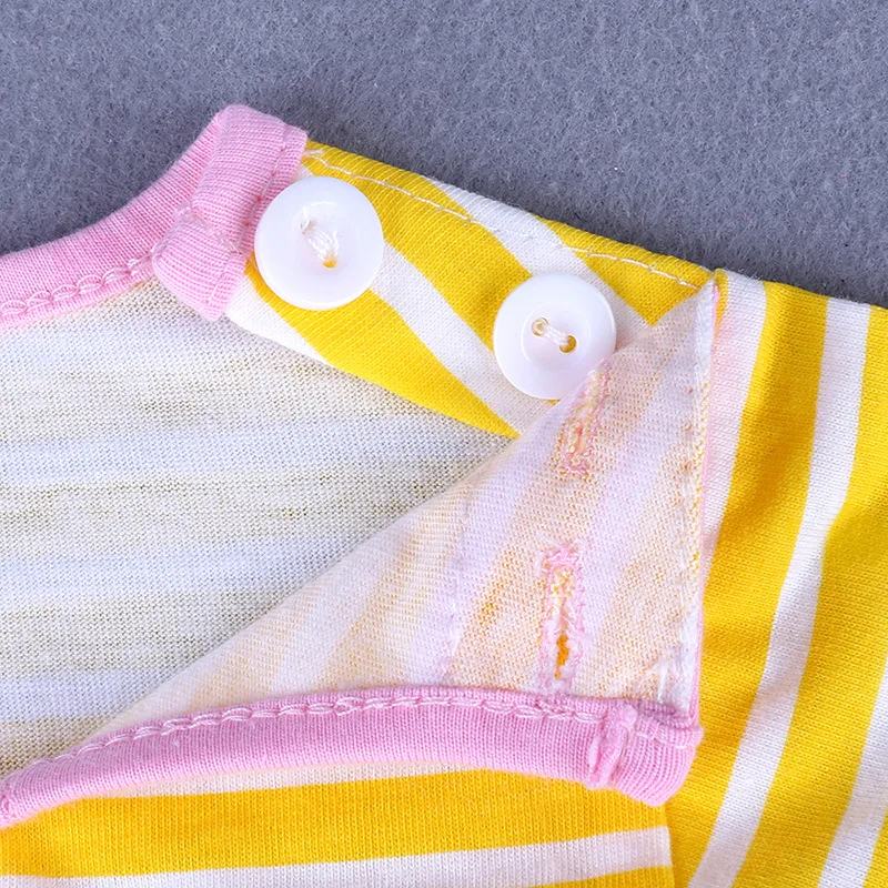 Летнее повседневное хлопковое платье в полоску для девочек Детские платья с