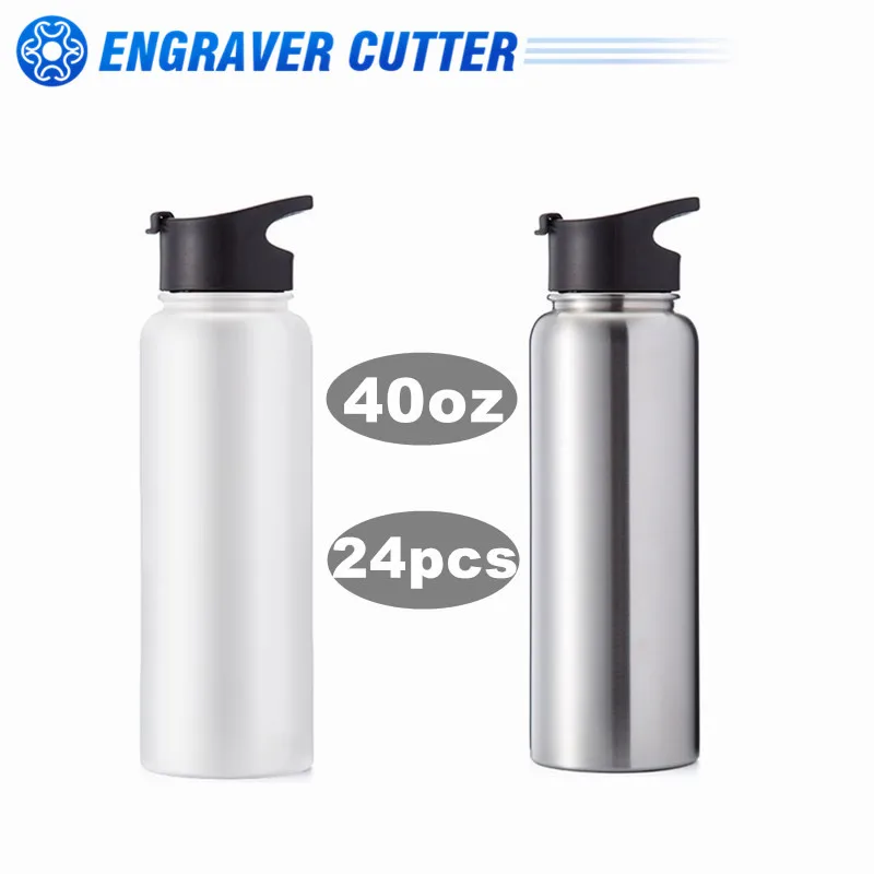 

40oz Wide Mouth Stainless Steel Bottles with Sublimation Coating and Flip Cover Lid