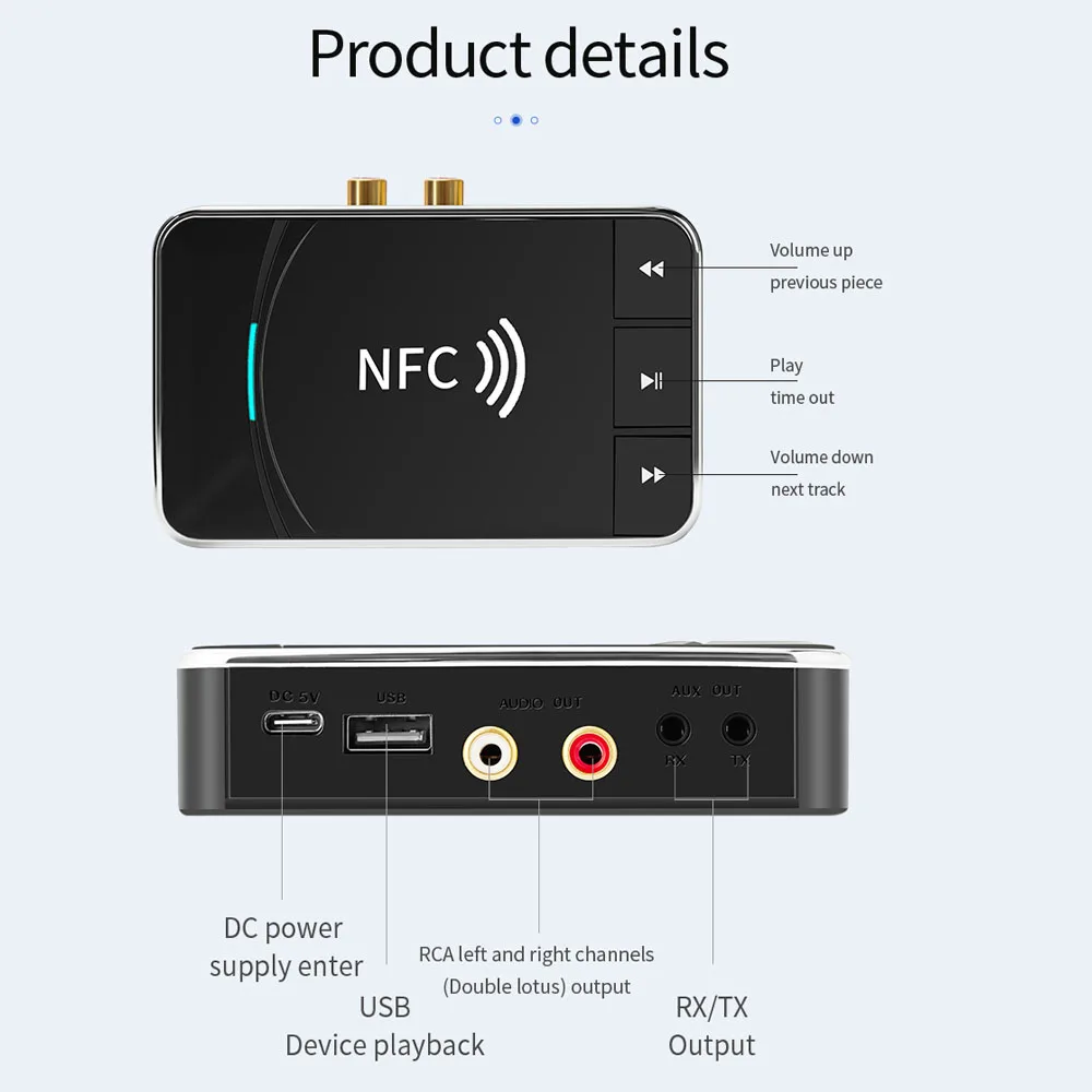 NFC-Bluetooth прием и передача Combo A2Dp Aux 3 5 мм Rca разъем Usb Смарт-воспроизведение стерео