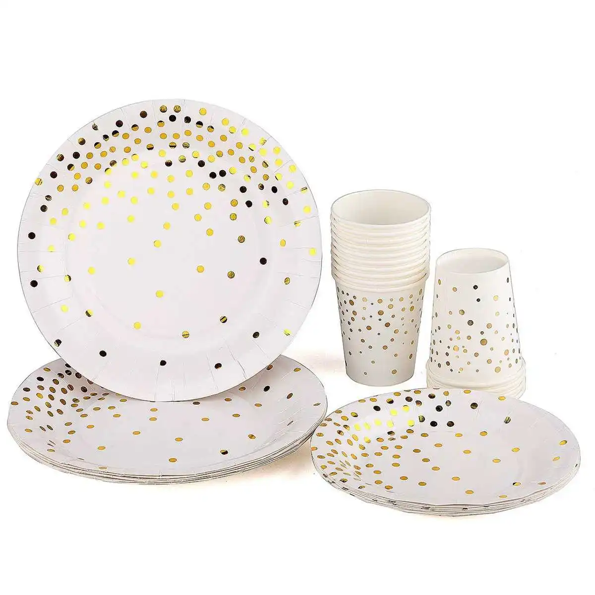 

300Pcs/Set Disposable Paper Dinner Dessert Plates Cups Napkins Balloons Straws Set New Style Party Brithday Tableware Suit