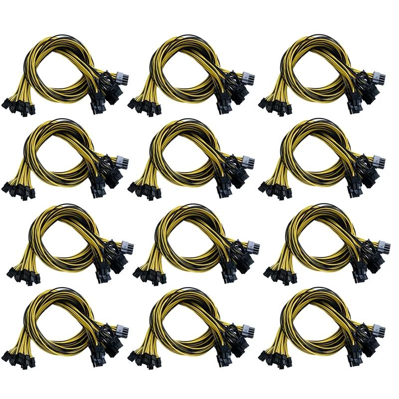 

PCIe 6Pin to 8Pin(6+2) Male to Male PCI-E Power Cable for GPU Power Supply Breakout Board Adapter for Mining