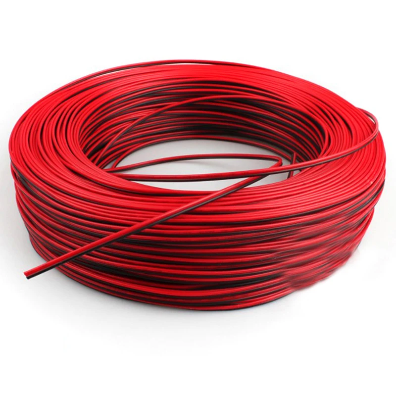 5/10/20 м светодиодный кабели 2 Pin Светодиодный лента кабель 22AWG ядра красные черные