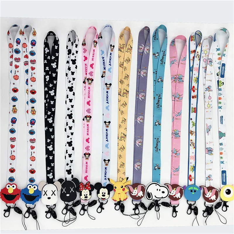Милый мультяшный брелок ремешки на шею для ключей ID Card Pass Gym USB Phone lanyard DIY