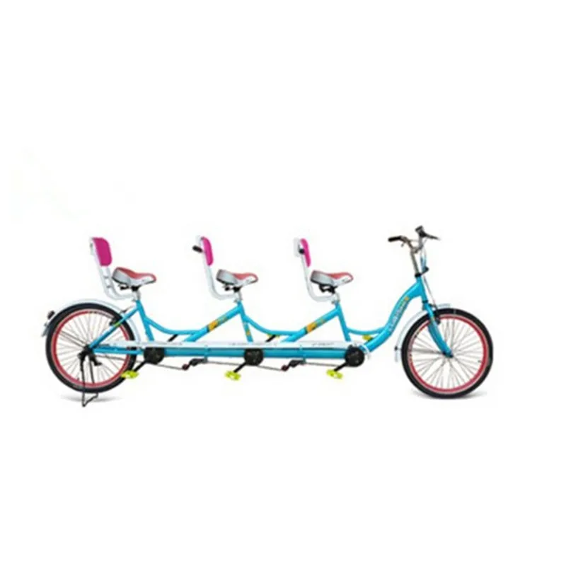 

2pcs/lot Pedal Three Person Lovers Surrey Bikes Adult Tourist Road Tandem Sightseeing Bicycle