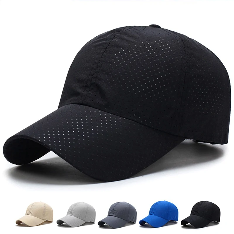 

Men Women Summer Snapback Quick Dry Mesh Cap Sun Hat Bone Breathable Hats Outdoor Climbing Traveling Caps