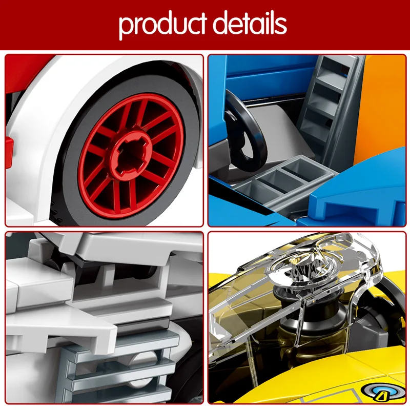 

729pcs Creator Series City Car Assembly Building Blocks Technic Racing Car MOC Model Bricks Toys for Children Gift