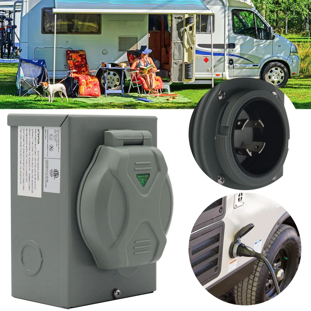 

Погодозащищенный силовой Впускной блок 30 А для генератора с 3 4 зубцами, шнур генератора для наружного использования, железный, морозостойки...