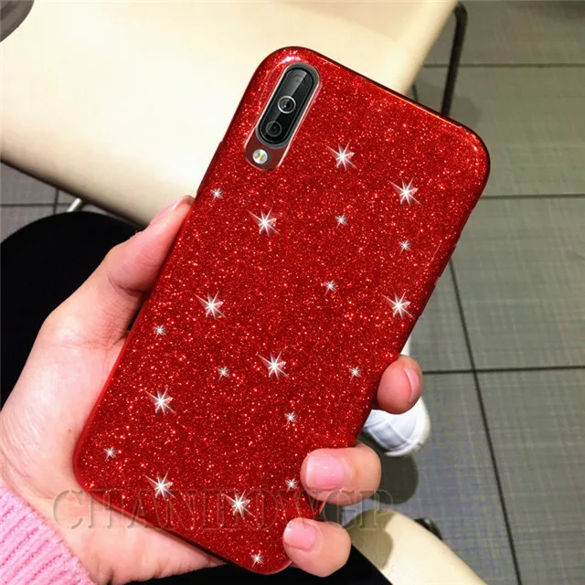 Красный Блестящий Мягкий силиконовый чехол для huawei P30 P20 P10 P Smart mate 20 Lite Y5 Y6 Y7 Prime Honor 10 9 8X 7A 7C Pro Nova 2i - Цвет: Красный