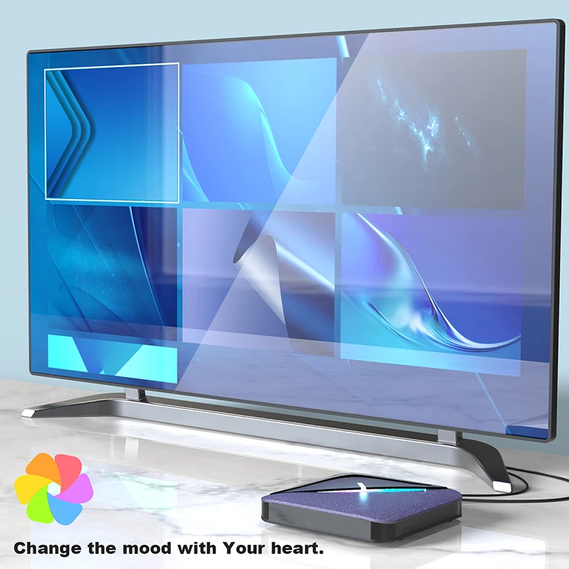 A95X F3 RGB светильник ТВ приставка Android 9,0 Amlogic S905X3 4 Гб 64 Гб Смарт ТВ приставка Flex 8 к H.265 двойной wifi Netflix медиаплеер