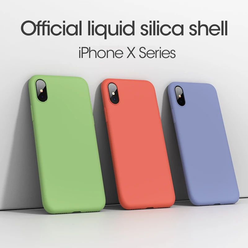 Original Silicone Case For iPhone 7 8 6 Solid Soft TPU Back Cover Plus Xs X XS Max Xr Plain Matte Capas 2019 |