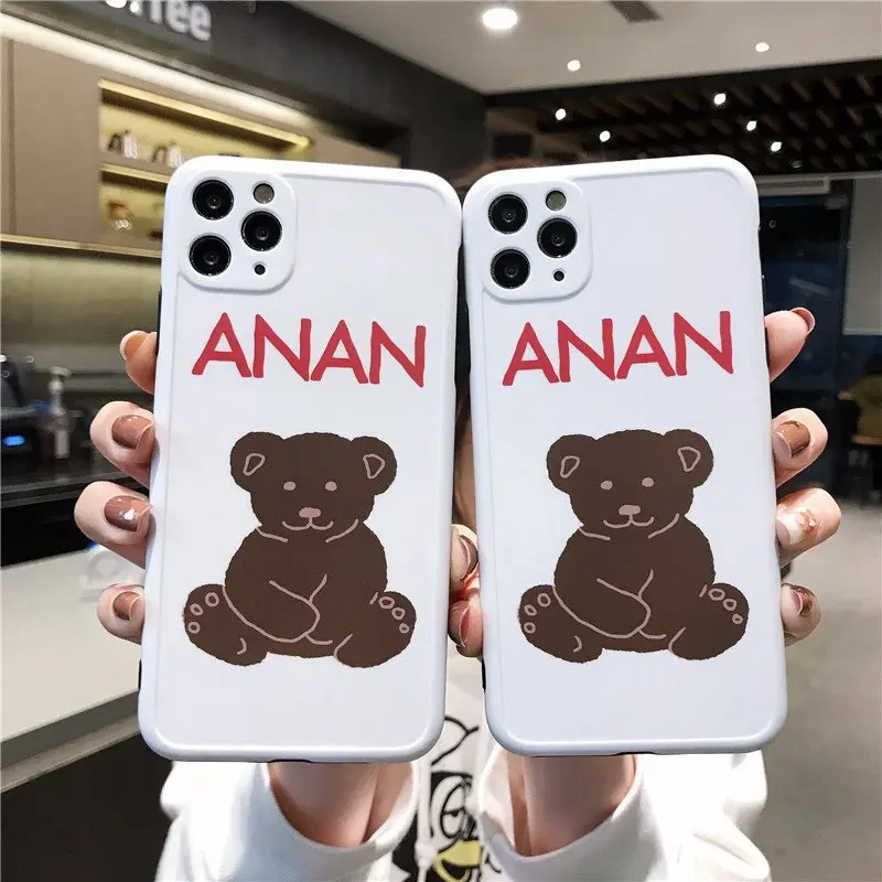 iPhone 8Plus Case X Cover Cartoon Anan Bear Scrub New arrival IMD se 2020 silicon xr Xs MAX 7 accessories | Мобильные телефоны и