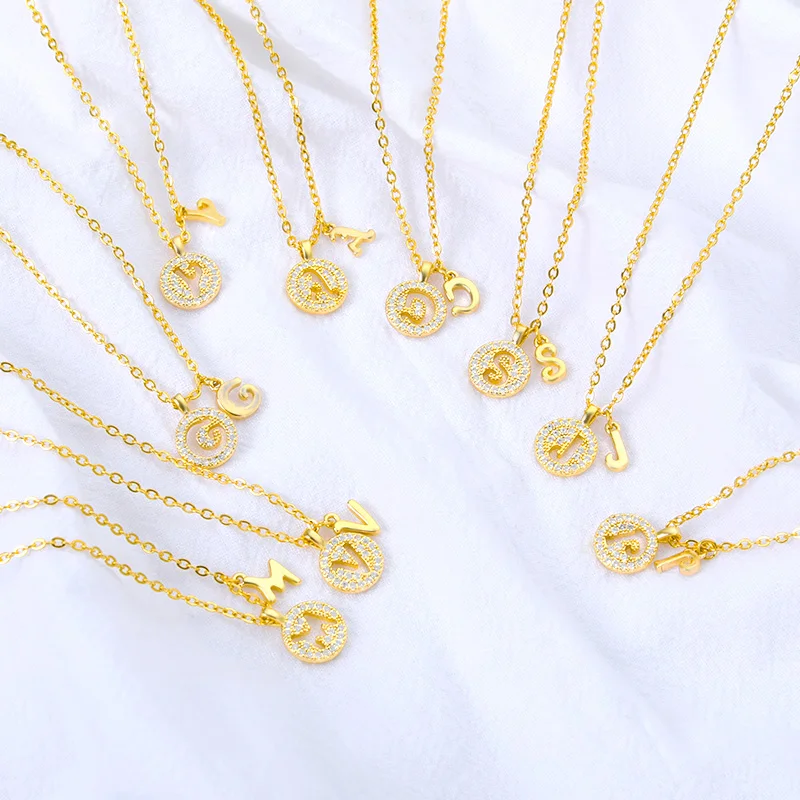 

Initials Letter Hollow Pendant Necklace Gold Color 26 English Letter Collar Chain Choker Necklace For Women Jewelry Wholesale