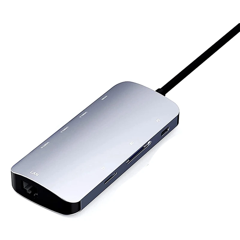 

USB C хаб Ethernet порт USB C адаптер 1000M Rj45 8 в 1 быстрая передача данных от внешнего источника до 5 Гбит/с, SD/TF многопортовый адаптер