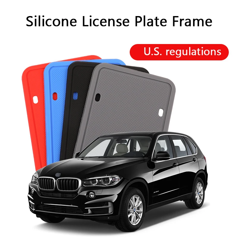 

Silicone License Plate Frame U.S. Regulations Car License Plate Holder Universal Car Number License Plate Tag Holder Bracket