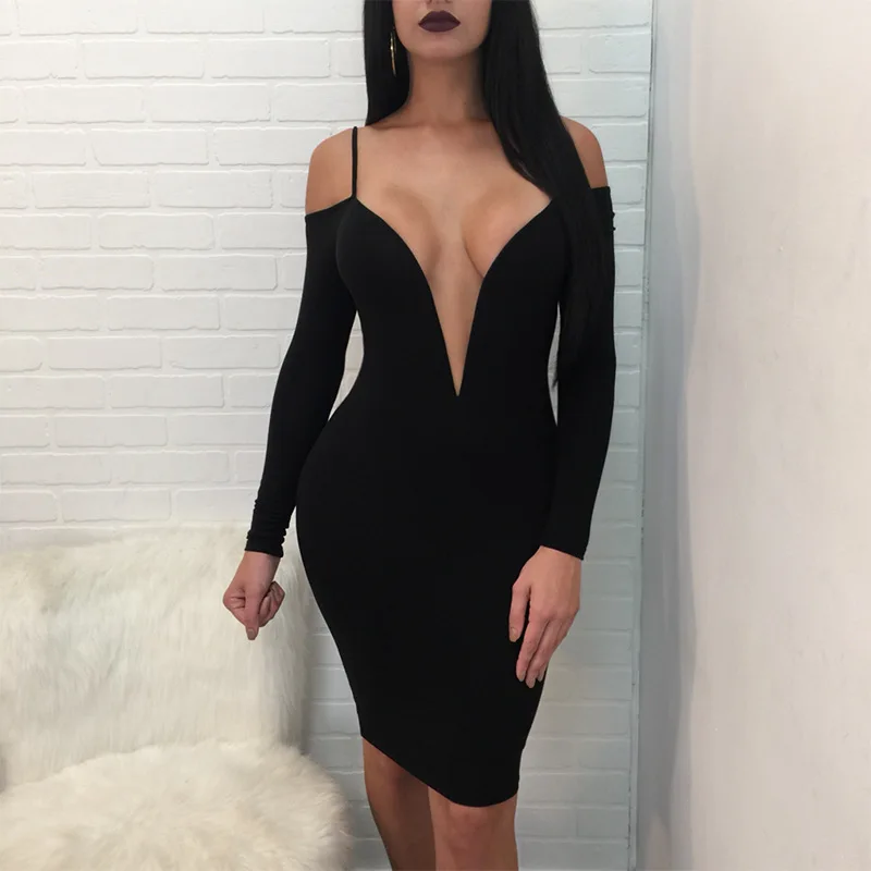 Для женщин ночного клуба Вечерние Платье Лето 2019 с длинным рукавом Сексуальная