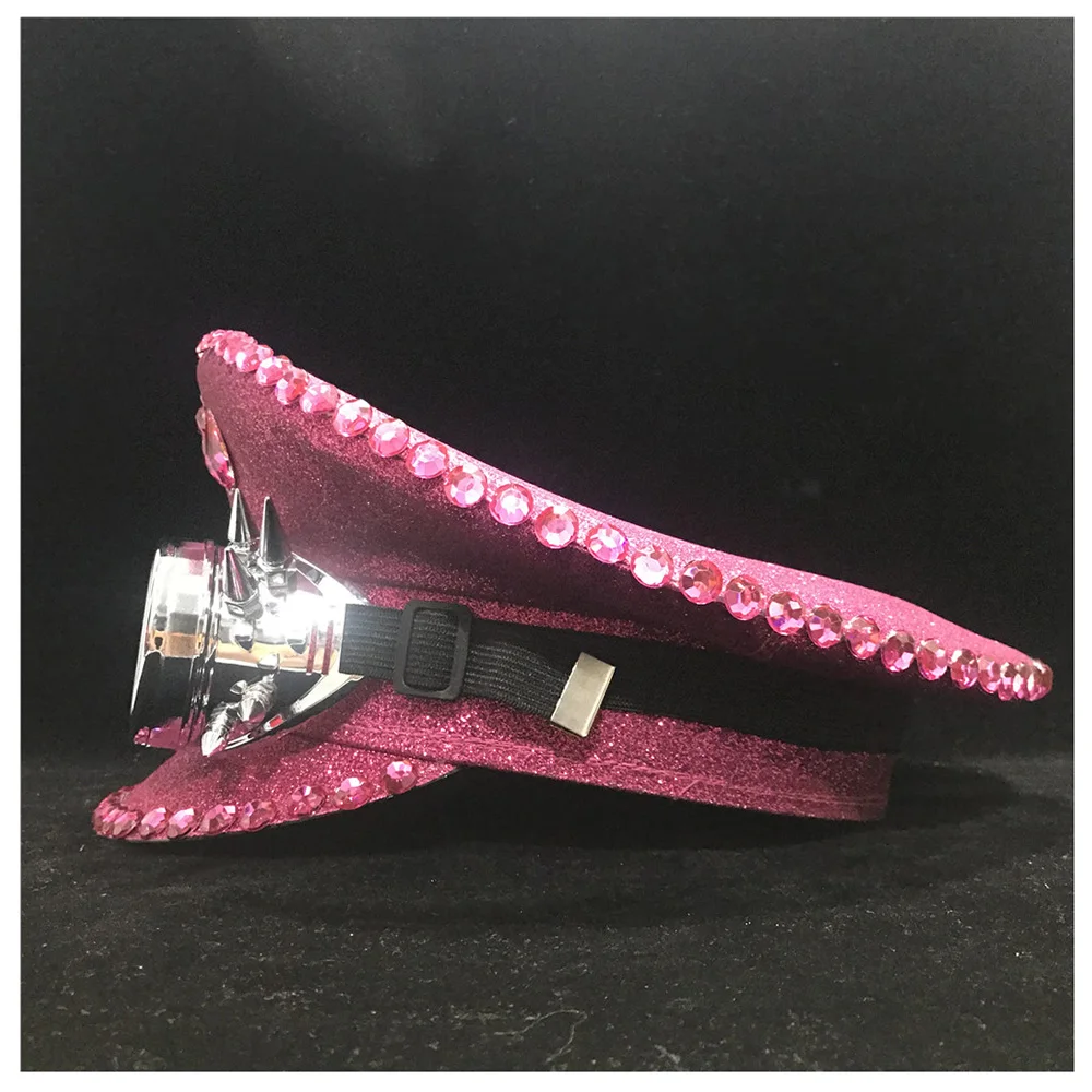 Женская модная аутентичная розовая полицейская шапка с металлическим корпусом