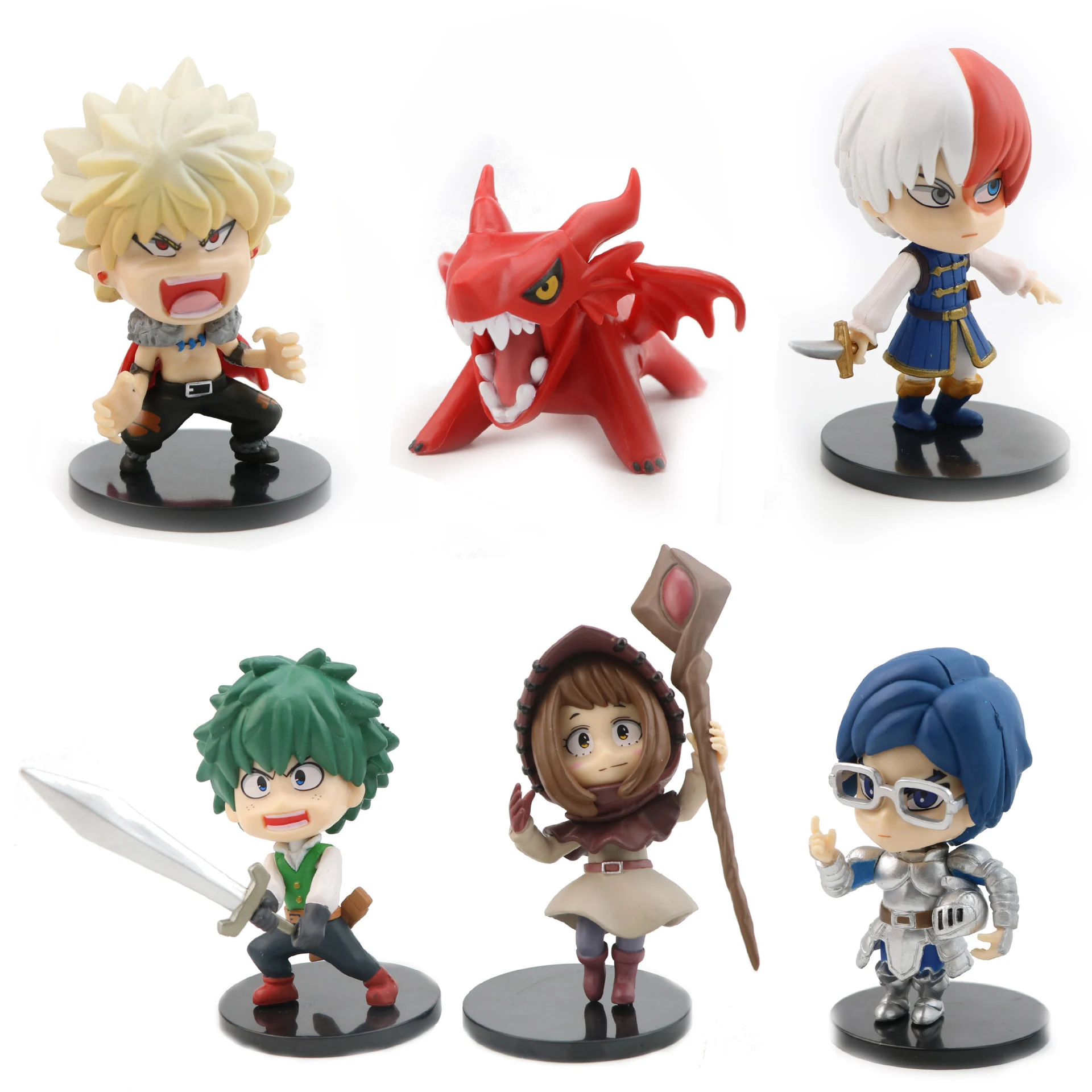 

6 Stks/set Q Version My Hero Academia Midoriya Izuku Bakugou Katsuki Bakugou Katsuki Bakugou Katsuki Figure Model Toys