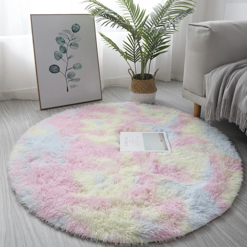 

Round Soft Faux Sheepskin Fur Area Rugs For Bedroom Living Room Floor Shaggy Plush Carpet White Home Floor Mat Rug Bedside Rugs