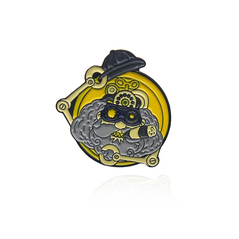

2021 New Gear Robot Creative Mechanical Bird Brooch Gear Smoking Brooch Gear Old Man Wearing A Hat Brooch Brooch Fashion