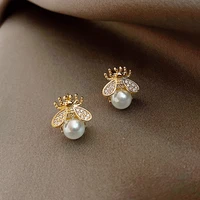 2020 new fashion hot sale womens earrings cute sweet bee ear stud earrings for women bijoux korean girl gifts jewelry wholesale