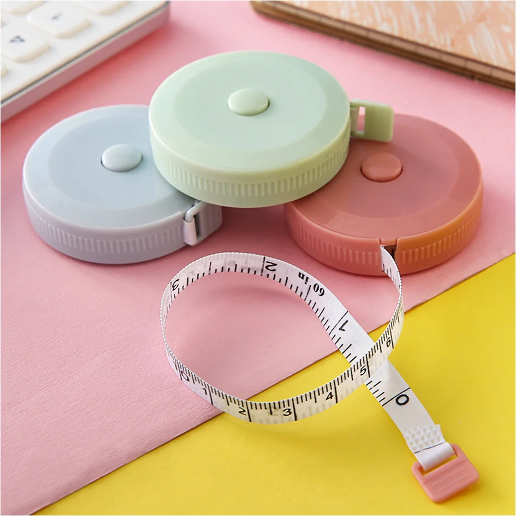 

Soft Tape Measure 1.5m Retractable Ruler Button Portable Waist Measuring Tape Measure, Green