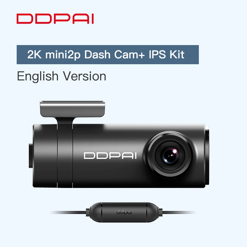 mini2p-IPS kit DDPai Mini2P Автомобильный видеорегистратор без искажений 2K Ultra HD 1440P Автомобильный видеорегистратор широкий динамический диапазон 140 ° широкоугольный объектив g-сенсор WiFi - Название цвета: mini2p-IPS kit