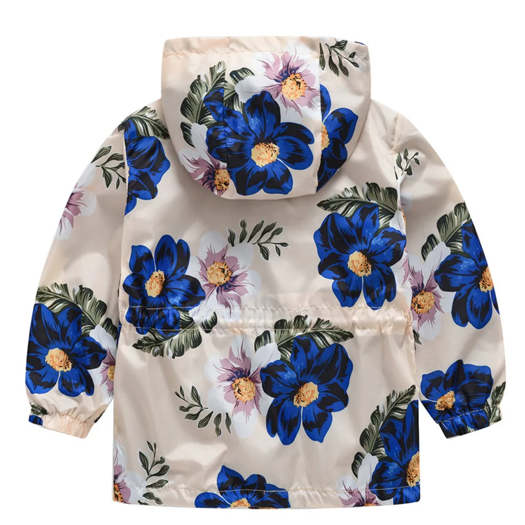 Демисезонные цветочные пальто ARLONEET куртка с капюшоном для маленьких девочек