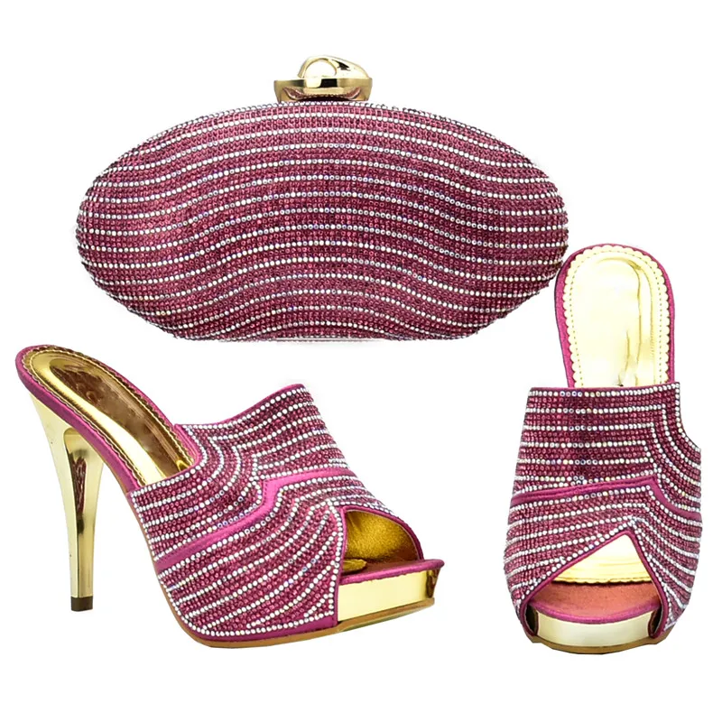 Новейший комплект из обуви и сумки для вечерние в Женская итальянская женская