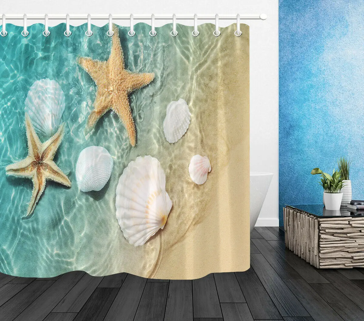 

Водонепроницаемые летние пляжные занавески с морскими звездами