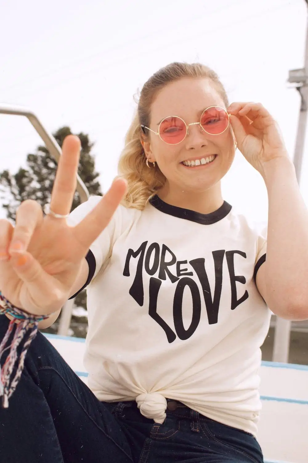 

More Love t Shirt women fashion pure cotton casual young hipster red ringer street style trend hipster gift tees grunge tumblr