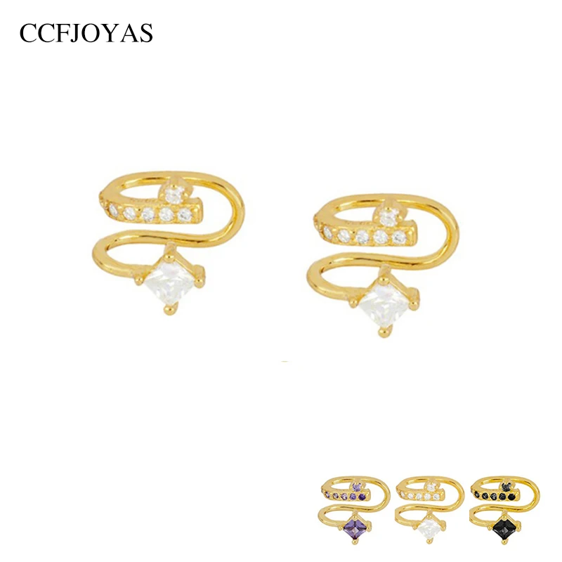 

Серьги-клипсы женские из серебра 925 пробы с цирконием